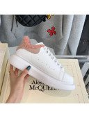 Alexander Mcqueen White Calfskin and Shearling Sneakers Pink 2021 112358