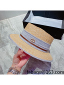 Dior Straw Wide Brim Hat Beige/Blue 2022 040151