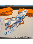 Hermes Silk Bandeau Scarf Blue 2022 040135