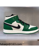 Nike Air Jordan AJ1 Mid-top Sneakers Green/White 2021 112366