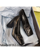 Prada Brush Leather Pumps Black/Silver 2021 112397