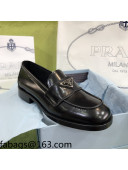 Prada Chocolate Brush Leather Loafers Black 2021 04