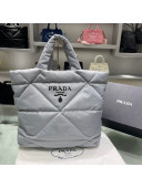 Prada Padded Re-Nylon Tote Bag 2VG082 Grey 2021 03