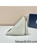 Prada Triangle Leather Pouch 1NE039 White 2021 