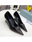 Prada Brush Leather Pumps 6.5cm Black 2022 21