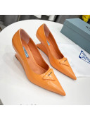 Prada Brush Leather Pumps 6.5cm Orange 2022 22