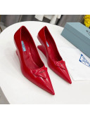 Prada Brush Leather Pumps 6.5cm Red 2022 23