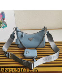 Prada Re-Edition 2005 Saffiano Leather Hobo Bag 1BH204 Light Blue 2022