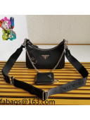 Prada Re-Edition 2005 Saffiano Leather Hobo Bag 1BH204 Black 2022