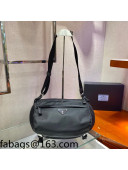 Prada Nylon and Saffiano Leather Shoulder Bag with Strap 2VH994 Black 2022