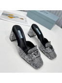 Prada Crystal Mules 7cm Silver 2022 54