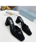 Prada Crystal Mules 7cm Black 2022 55