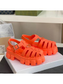 Prada Foam Rubber Flatform Sandals 5.5cm Orange 2022 032630