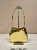  Prada Cleo Brushed Shoulder Bag 1BC169 Gold 2023