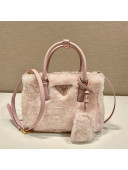  Prada Galleria Shearling Mini Bag 1BA906 Pink 2023