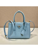  Prada Small Galleria Quilted Saffiano Leather Bag 1BA896 Blue 2023 