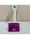  Prada Card Holder with Shoulder Strap and Sequins 1MR024 Purple 2023