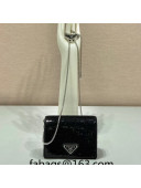  Prada Card Holder with Shoulder Strap and Sequins 1MR024 Black 2023