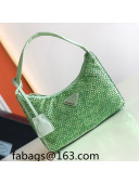  Prada Re-Edition 2000 Crystal Mini Hobo Bag 1NE515 Green 2023 