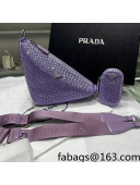 Prada Crystal Triangle Shoulder Bag 1BH190 Purple 2022