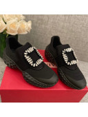 Roger Vivier Crystal Buckle Sneakers Black 2022 01