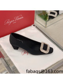 Roger Vivier Satin Crystal Buckle Pumps 4.5cm Black 2022 10