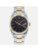 SUPER QUALITY – Rolex Datejust 16203 – Men: Dial Color – Black, Bracelet - Yellow Gold Plated, Stainless Steel, Case Size – 36mm, Max. Wrist Size - 7 inches