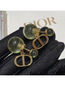 Dior Crystal CD Stud Earrings Green 2022 040260