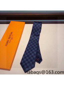 Louis Vuitton Damier Silk Tie 2022 Blue 031094