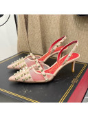 Valentino Rockstud Alcove Calfskin Slingback Pumps 6.5cm Pink 2021