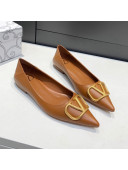 Valentino VLogo Ballet Flat Brown 2022 032656