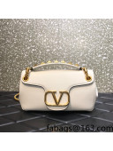 Valentino Stud Sign Nappa Leather Shoulder Bag Ivory White 2021