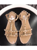 Valentino PVC Stud Flat Sandals Nude 2022 87