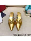 Valentino VLogo Lambskin Heel Mules Gold 2022 60