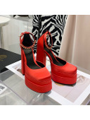 Versace Medusa Aevitas Satin Platform Pumps 15cm Red 2021 