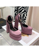 Versace Medusa Aevitas Satin Platform Pumps 15cm Dusty Pink 2021 