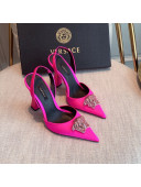 Versace Silk Slingback Pumps 11cm Hot Pink 2022 031932