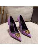 Versace Glazed Leather Pumps 11cm Purple 2022 031938