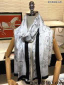 Chanel Silk Scarf 62x180cm White 2022 08