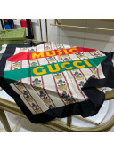 Gucci Music Silk Square Scarf 90x90cm Black 2022 033041