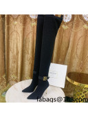 Balmain Knit B Buckle High Boots Black/Gold 2021 120421