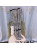 Balmain Knit B Buckle High Boots Black/White 2021 120422