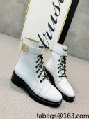 Balmain Calfskin Leather B Buckle Ankle Boots White 2021 120434