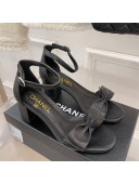 Chanel Meidum Heel Sandals with Bow 6cm Black 2022 032821