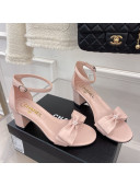 Chanel Meidum Heel Sandals with Bow 6cm Pink 2022 032822