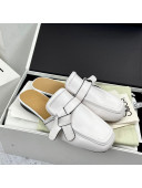 Loewe Gate Calfskin Flat Mules White 2022 032867