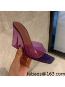 Amina Muaddi TPU Wedge Slide Sandals 10cm Purple 2022 032876