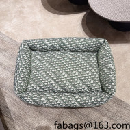 Dior Oblique Large Rectangular Padded Dog Bed Green 2021