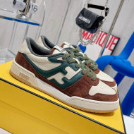 Fendi Match Low-tops Sneakers White/Brown/Green 2021 