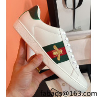 Gucci Ace Sneakers with Embroidered Bee and Web White 2022 38